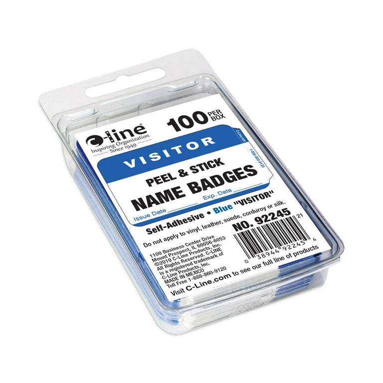 Self-Adhesive Name Badges, Hello My Name Is, Blue, 3.5 x 2.25, 100/BX Self-Adhesive Name Badges, Hello My Name Is, Blue, 3.5 x 2.25, 100/BX