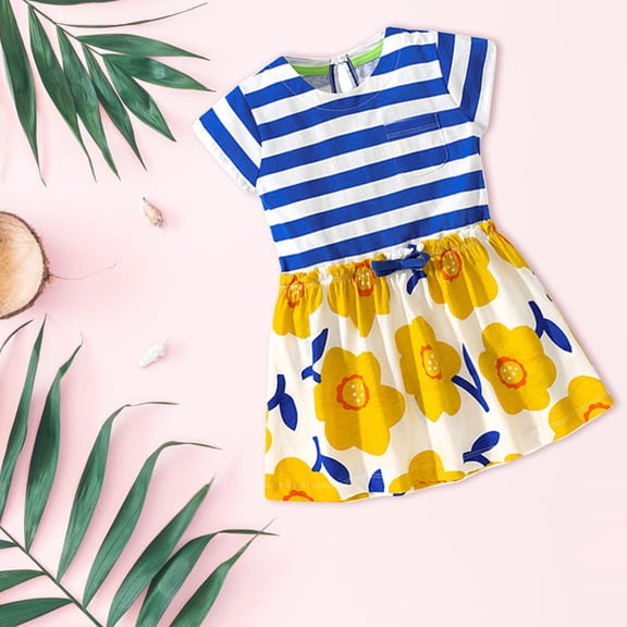 Vedolay Young Girl Dresses Girl Fashion Swing Dress Summer Boho A-line Dresses,White 3-4 Years