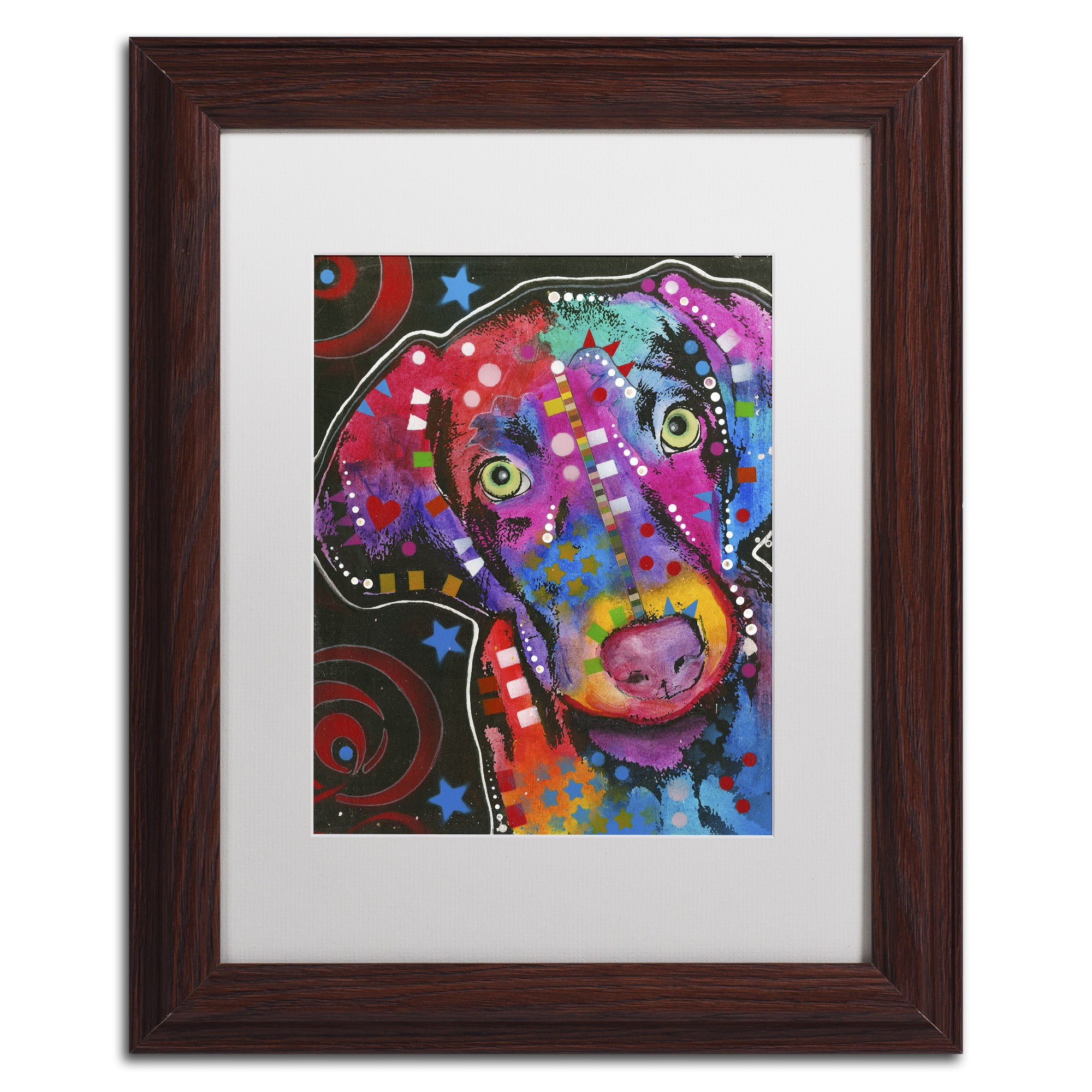 Trademark Fine Art "18" Canvas Art by Dean Russo, White Matte, Wood Frame