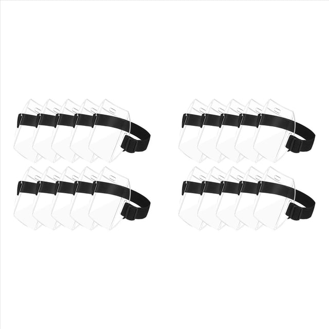 Brazalete Porta Credencial Brazalete Porta Credencial de Tarjeta de Identificación con Hebilla de Ajuste Tamaño Universal para Pases de Trabajo (20Uds)