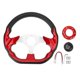 thumbnail image 1 of 13 Inch PU Car Steering Wheel, Stylish, Shockproof, Improved Grip, Easy Installation, Vehicle Racing Steering Wheel, Red, 1 of 4