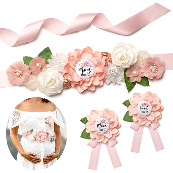 Set de faja de maternidad Noah Baby Mom to Be Dad to Be Pink