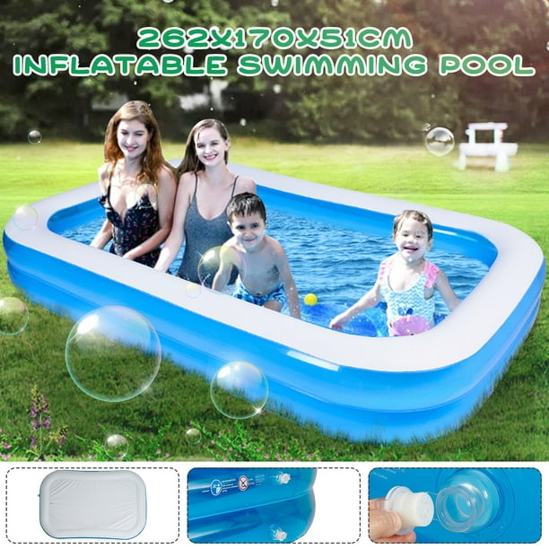 Tobeape® Family Inflatable Swimming Pool, 110 X 68 X 22 Full-Sized  Inflatable Lounge Above Ground Pool for Kiddie, Baby, Adults, Blow Up Kids  Pool for Outdoor, Backyard, Garden, Indoor : Buy Online