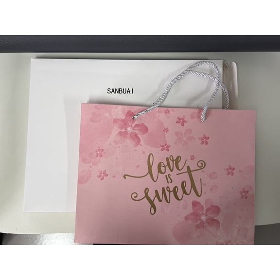 SANBUAI Pink Gift Bags with Handles, 14" Medium Gift Bags 1PC for Baby Shower Birthday Party Wedding Mother's Day