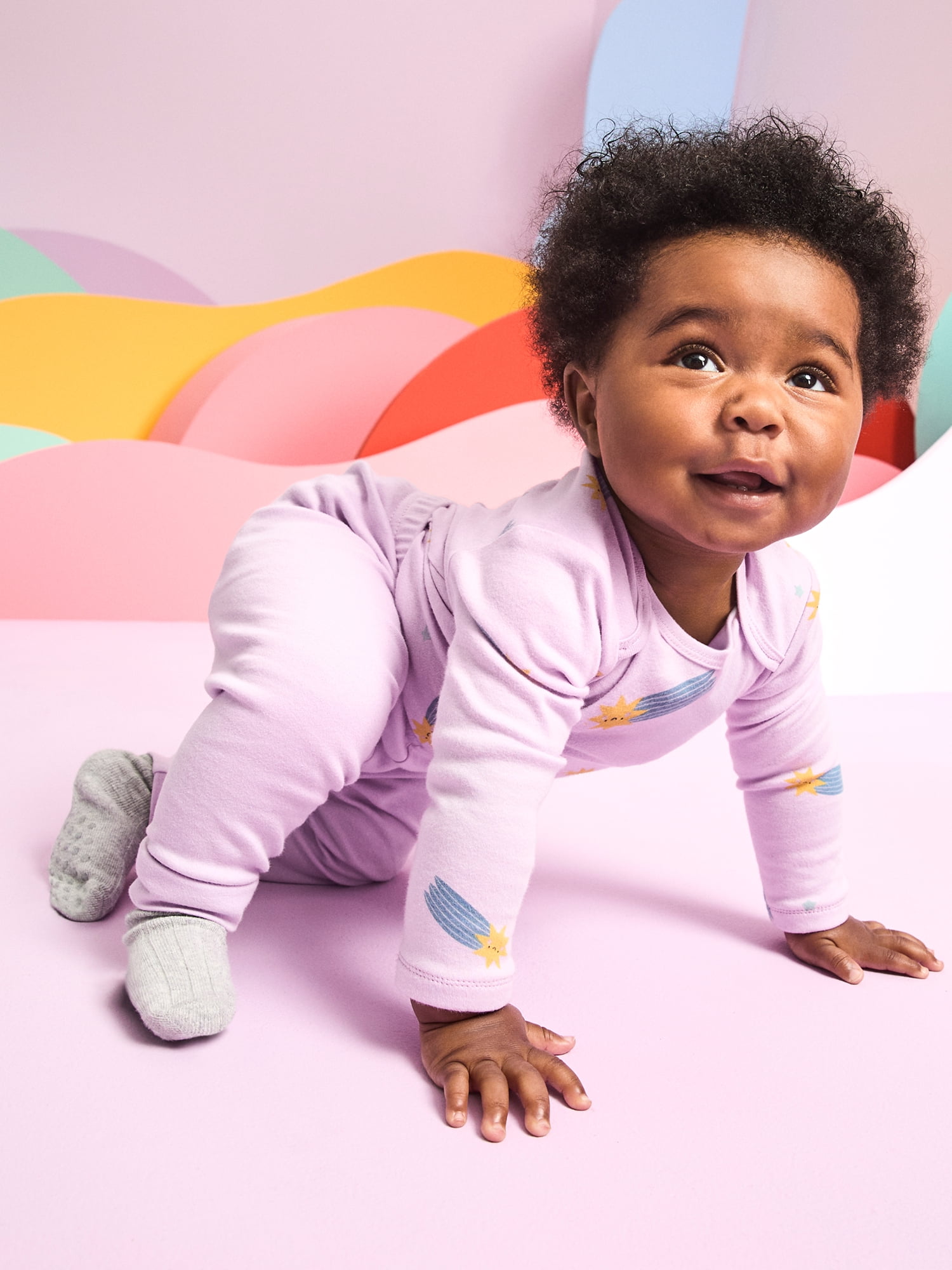 Garanimals Newborn & Baby Girl 100% Cotton Jogger Pants, Sizes 0–24M, Single or 4-Pack