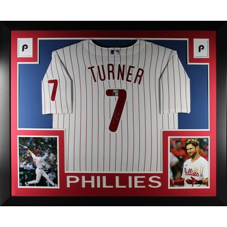 Trea Turner Autographed Philadelphia Phillies Signed Nike Baseball Framed Jersey Beckett COA