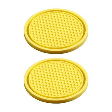 

YEDYLY 2Pcs Car Cup Coaster Texture Soft Glue Portable Anti-slip Cup Holder Mat