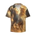 thumbnail image 3 of Balery Golden Winged White Horse Men's Casual Button Down Shirt Short Sleeve Textured Summer Cuban Beach Shirts-4X-Large, 3 of 7