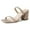 Fine Gold Glitter, variant on J. Adams Stormi Sandals Women Flat Mules- Square Toe Double Band Low Block Heel - Sandals for Women