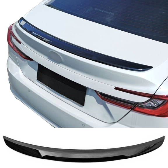 Ikon Motorsports Rear Trunk Spoiler Compatible with 2025-2026 Toyota Camry XV80 9th Gen LE SE XLE XSE OE Factory Style Painted Gloss Black ABS Plastic Rear Trunk Lid Spoiler Wing Lip