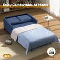 thumbnail image 5 of BIGSYY 3-in-1 Convertible Sleeper Loveseat Sofa with Pullout Bed & Storage, Modern Compact Design for Adults, Blue, 5 of 7
