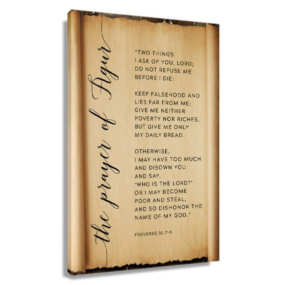 The Prayer of Agur Proverbs 30 7-9 Wall Art Bible Verse Poster Canvas Prints For Living Room Pictures For Bedroom Unframed 12x18 in