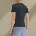 thumbnail image 3 of CIENVNSTG Slim Fitted Crewneck Short Sleeve Tops For Women Solid Color Basic Lightweight Versatile Streetwear Tunic Tee Y2K Fashion Style Summer 2026 Casual Daily Going Out Shirts Dark Gray S, 3 of 3