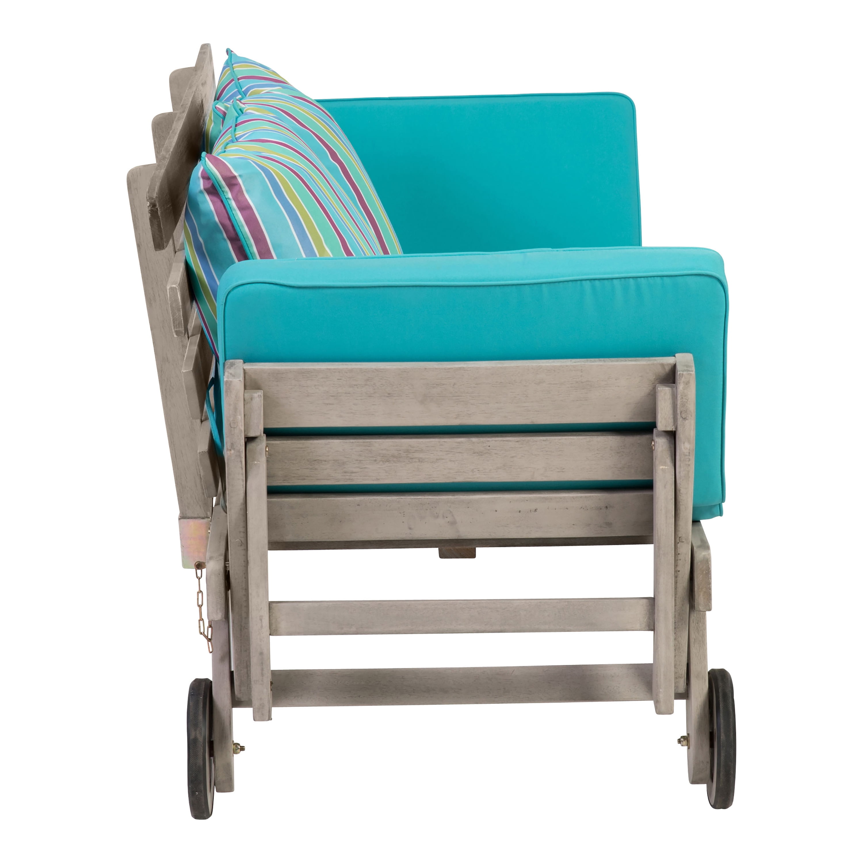 Furniture of America Kona Wood Modern Convertible Twin Daybed with Wheels up to 300 lbs, Gray and Blue