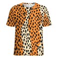 thumbnail image 5 of Leopard Print Pattern Women's Short Sleeve T-Shirt Crew Neck Casual Summer Trendy Loose Fit Tops, 5 of 6