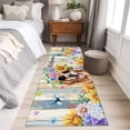 thumbnail image 4 of Spring Dog 2'x6' Runner Rugs for Hallway Kitchen Bedside Non Slip Washable, Retro Watercolor Botanical Floral Sunflower Entryway Rug Runners with Rubber Backing, Long Carpet Runner for Laundry Room, 4 of 8
