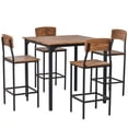 thumbnail image 6 of Zateety Counter Height Bar Table Set for 4 People, Square Kitchen Table and Chair Set with Footrest, Metal Legs, 6 of 9