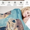 thumbnail image 3 of Orinice Otters Water Cute Warm Lightweight Blanket Soft Fleece Blankets Throw Blanket Living Rooms Sofa Decor Cow Gifts All Seasons Exquisite Gifts 60x80in, 3 of 6