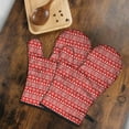 thumbnail image 5 of Cute Oven Mitts,Red Christmas Folk Pattern Oven Mitt 2-Pack Set,Kitchen Gloves for Oven,Heat Resistant Oven Mitts 7.7"x12", 5 of 7