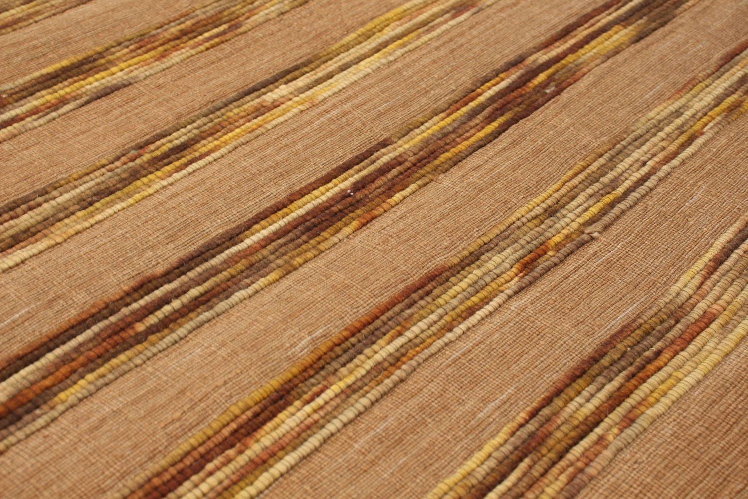 ECARPETGALLERY 3'11" x 5'11" Stripes Collage Handmade Area Rug for Living Room, Dining Room and Bedroom in Brown