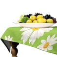 thumbnail image 4 of Odenmar Daisy Floral Round Tablecloth 60 Inch, Farmhouse Waterproof Table Cover, Rustic Flower Design for Dining Table, Kitchen, Party Indoor Outdoor, 4 of 7