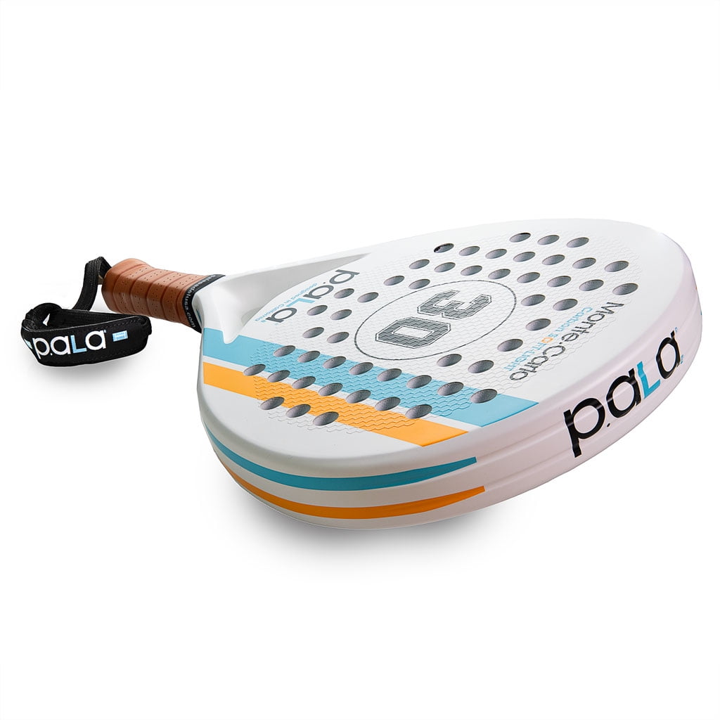 Montecarlo Soft Carbon White Padel Racket - P.ALA Light Racket with Carbon Fiber, Padel for Players that look for Power