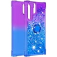 thumbnail image 3 of Case for Samsung Galaxy S22 Ultra with Magnetic Ring Kickstand, Gradient Quicksand Glitter Flowing Liquid Floating Cute Phone Case Clear TPU Cover for Samsung Galaxy S22 Ultra JB Purple Navy, 3 of 14