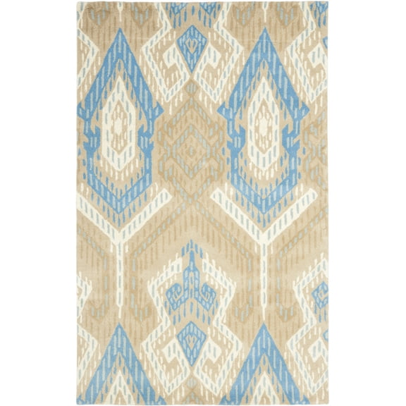 SAFAVIEH Wyndham Donella Abstract Wool Area Rug, Blue/Ivory, 5' x 8'