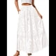 thumbnail image 1 of Falda Larga Playera Estilo Bohemio Informal de Verano 2025 para Mujer, con Encaje Bordado, Ojales, Cintura Elástica, , Escalonada, Corte A. L, 1 of 10