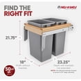 thumbnail image 3 of Rev-A-Shelf Pullout Top Mount Trash Can w/ Soft-close, 50 qt, 4WCTM-2150BBSCDM-2, 3 of 11