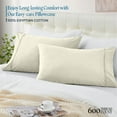 thumbnail image 2 of 800 Thread Count 100% Egyptian Cotton Pillowcase Set, Standard/Queen Size 20x30 Inch, Beige, 2-Pack, Envelope Closure, Soft, Cooling, Crisp & Breathable, 2 of 5