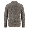 thumbnail image 5 of Men's Cardigan Sweater Button Up Knit Textured Stand Collar Regular Fit Full Zip Fleece Lined Winter Warm, 5 of 5