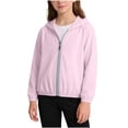 thumbnail image 2 of hengsof Girls' Zippered Sun Protection Hoodie Solid Color Long Sleeve Sun Protection Jacket Children's Outdoor Breathable Sun Protection Casual Jacket 1-15Y, 2 of 8