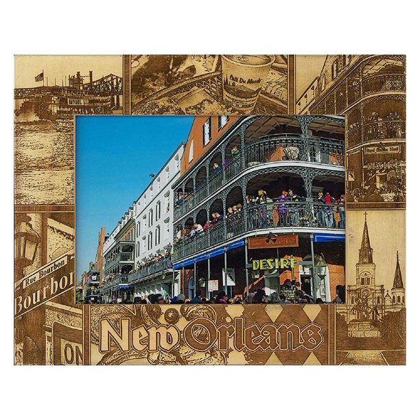 New Orleans Louisiana Laser Engraved Wood Picture Frame (5 x 7