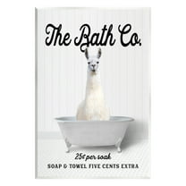 Stupell Industries Vintage Bath Ad Llama Animals & Insects Painting Unframed Art Print Wall Art, 10 x 15