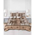thumbnail image 2 of Quilt King Size Bedding Set, Vintage Farmhouse Reversible Summer Quilt 3 Pieces, Retro Home Text Country Star Wooden Lightweight Bedspreads Coverlets with 2 Pillow Shams for All Seasons, 2 of 5