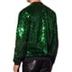 thumbnail image 3 of CHAQUETA CHIC para Hombres Chaqueta de Béisbol con Lentejuelas Argyle Chaqueta Brillante Fiesta Club S Verde, 3 of 5