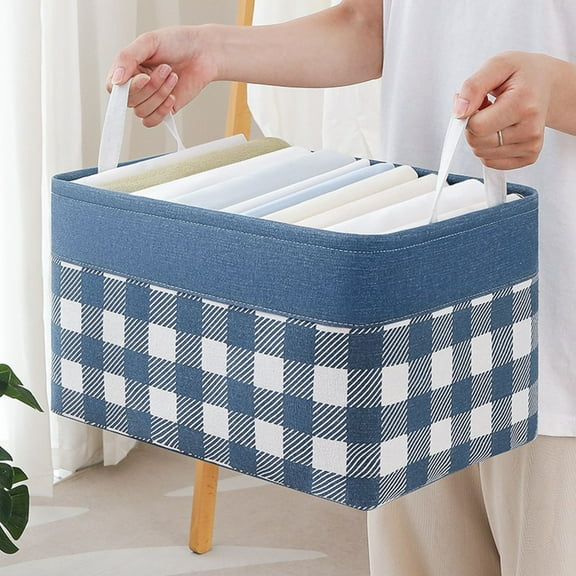 Apmemiss Clearance Buffalo Plaid Check Storage Basket Bins Foldable Laundry Hamper Toy Storage Bins Box Organizer for Home Boys Girls Office Closet Shelf Nursery Baskets