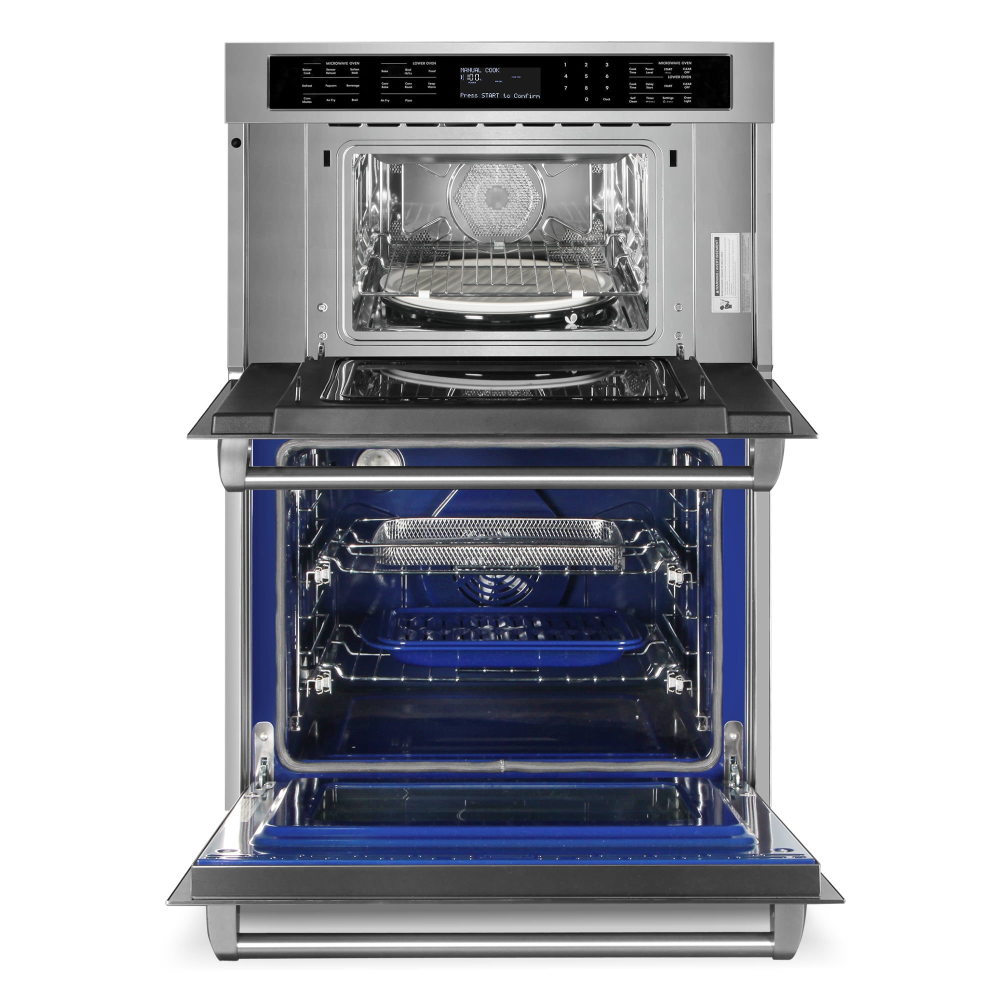 Cosmo 30 in. Regal Collection 4.8 / 1.6 cu. ft. Electric Microwave Wall Oven Combination, Air Fry, Convection, Stainless Steel