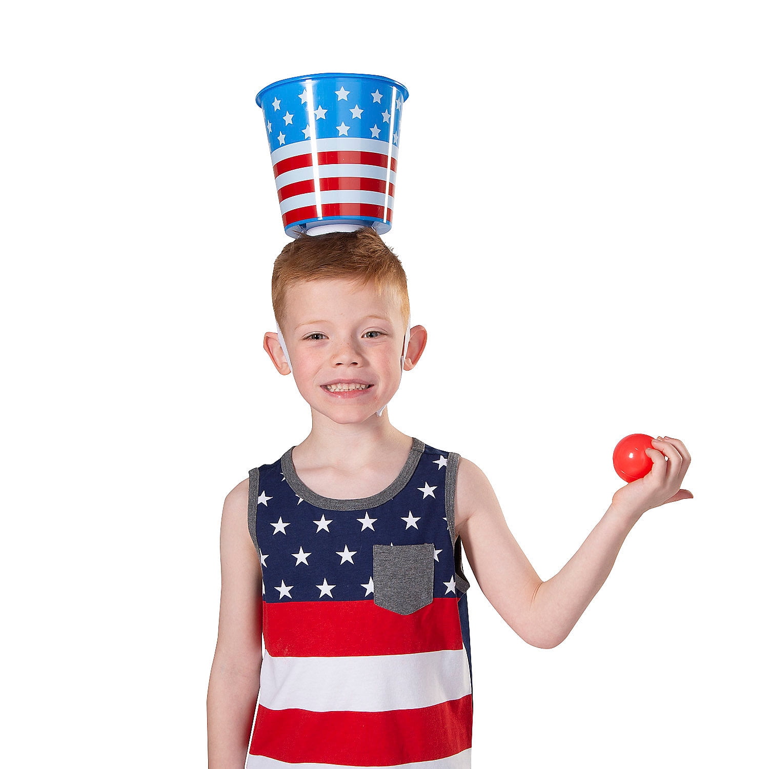 Fun Express Patriotic Target Toss Bucket Game, 14 Pieces