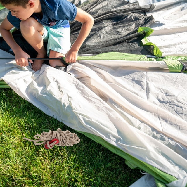 TEHAUX 8Pcs Khaki Reflective Camping Tent Guylines with Weatherproof Material and Adjustable Buckles