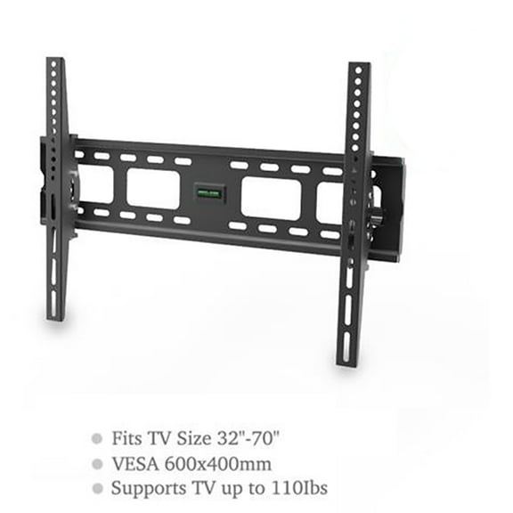 TV Wall Mount Tilting Bracket for Most 32-70 Inch LED LCD OLED Plasma Flat Curved Screen TVs with Max VESA 400x600mm, Low Profile and 10 Degrees Tilting, Supports up to 110lbs