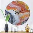 thumbnail image 3 of Designart "Aqua Symphony Peach Orange Dream" Abstract Oversized Wall Clock, 3 of 5