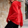 thumbnail image 6 of Shadoumai Women's Flannel Hooded Pullover Sweatshirt Soft Brushed Casual Fashionable Everyday Wear Comfortable Versatile Street Style Top, 6 of 6