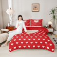 thumbnail image 4 of Manfei Love Heart Print Girl Bedding Comforter Set 2pcs,Happy Valentine's Day Twin Comforter Sets Microfiber,Romantic Lover Couple Breathable Bedding Set,Microfiber Bedroom Decor,Reversible, 4 of 8