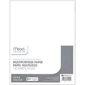 Mead Paper Multi-Purpose Typing Paper, 8-1/2 x 11, White (39100), 100  Sheets