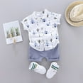 thumbnail image 2 of Ame 3M-4T Summer Baby Boys Casual Short Sleeve Floral Print T-shirt Tops+Shorts Costume Set, 2 of 3