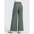 thumbnail image 4 of Women'S High Waist Comfortable Casual Sports Jogging Wide Leg Loose Pocket Pants Peacock Green L, 4 of 6