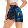 thumbnail image 4 of Picia Sports Tennis Ball Pattern Women's 2 in 1 Athletic Running Shorts High Waisted Workout Casual Gym Sweat Shorts with Comfy Liner Zipper Pockets-Medium, 4 of 9