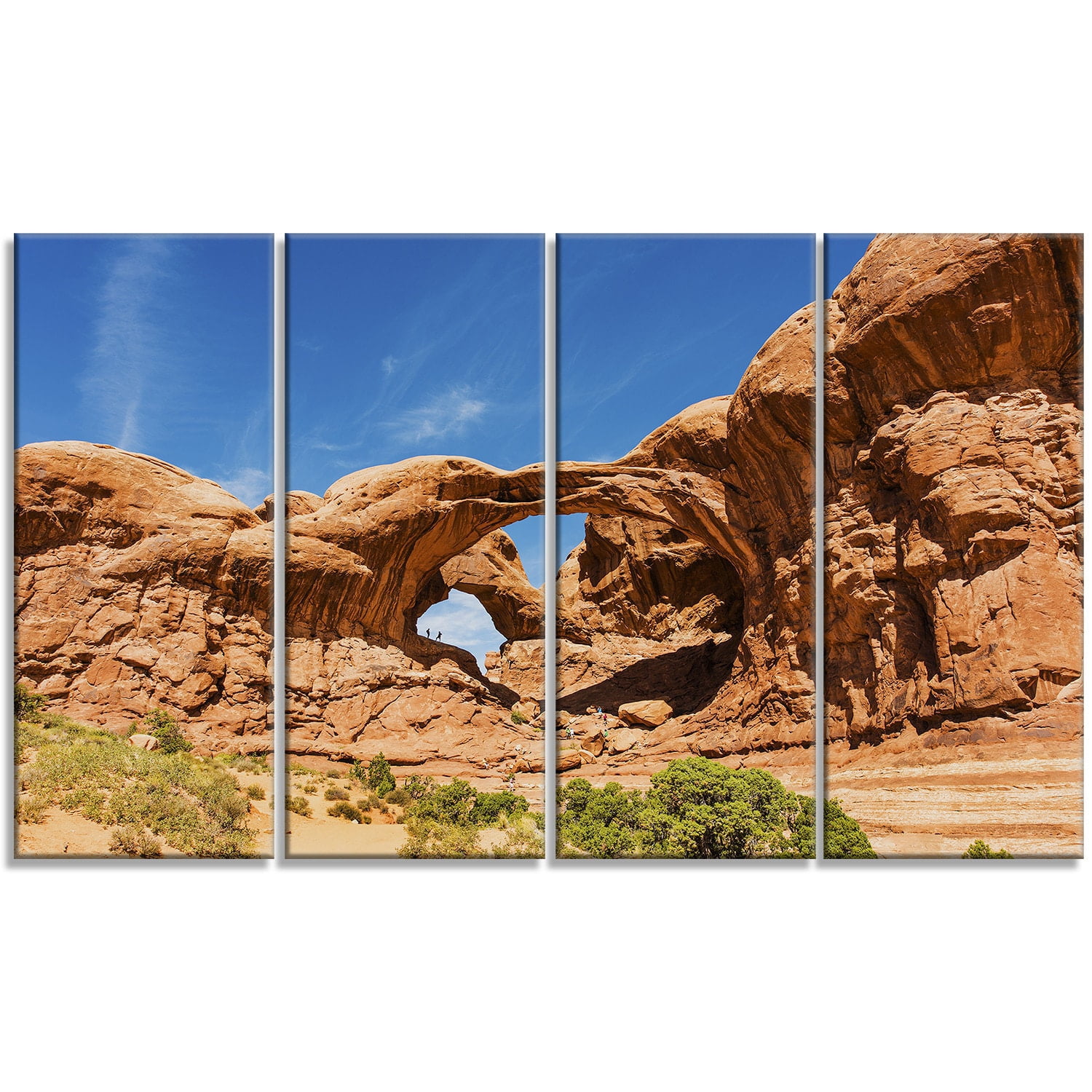 Designart 'Double Arch in Arches National Park ' Multipanel Landscape Photography Metal Wall Art